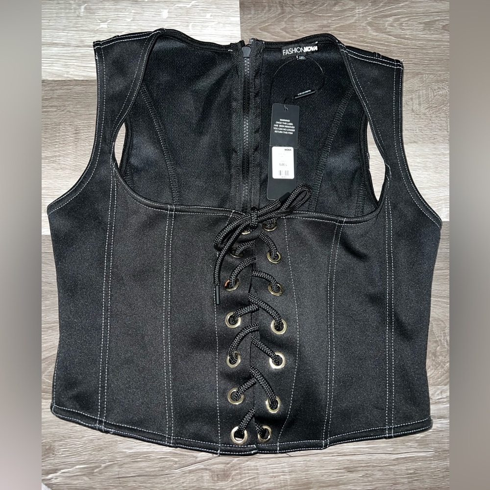NWT Large faux corset